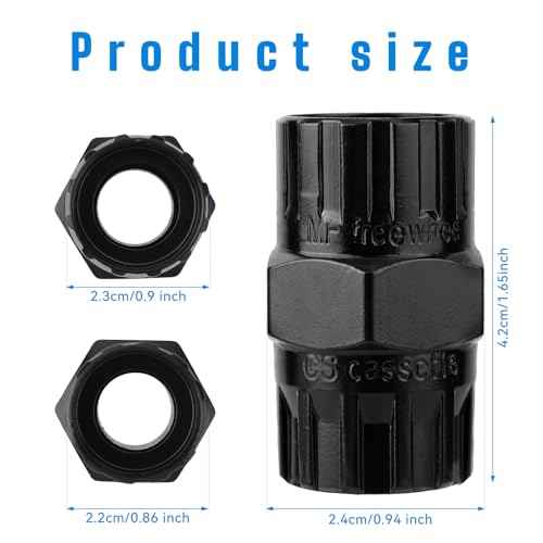 Freewheel Removal Tool, Steel Bike Freewheel Remover Cassette Removal Socket Cassette Lockring Tool Compatible with Shimano, SRAM, Sun Race, Sun Tour