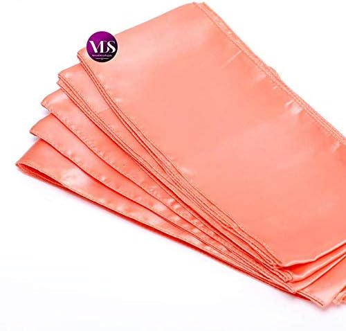 VDS Satin Chair Sashes Chair Cover Back Tie Sateen Bows Ribbon for Wedding Birthday Graduation Engagement Ceremony Event Party Banquet Venue Hotel All Dining Chair Decoration (10PC) (Peach)