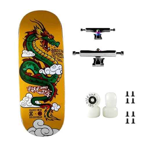 Soldierbar Pro Fingerboard Complete (5-layer Handmade Maple Deck+ ARK i (34.5mm) Truck+Pro Ics Wheels) (Fortune Loong)