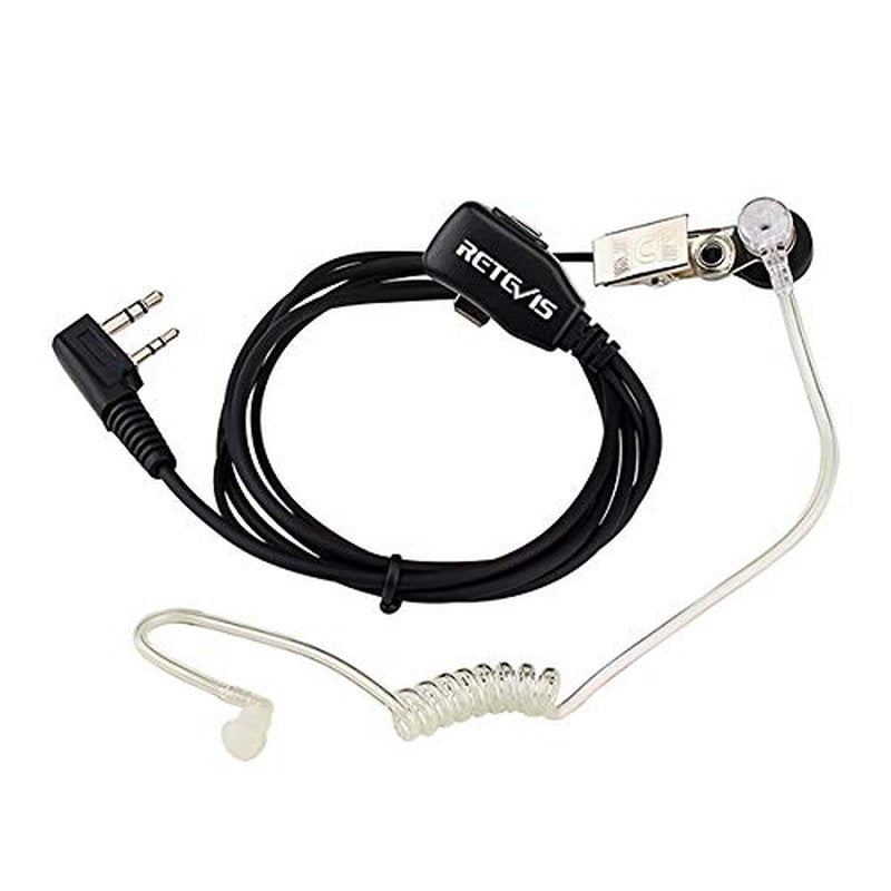 Retevis Walkie Talkie Earpiece with Mic, Comfortable Acoustic Tube, for RT22 RT68 RT21 H-777 RT86A, Compatible with Kenwood, Baofeng BF-888S/BF-T26, Pxton Walkie Talkies, Surveillance Headset(2 Pack)
