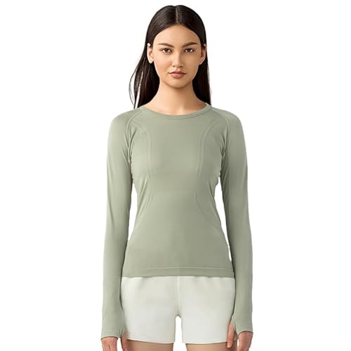 LUYAA Women's Workout Tops Long Sleeve Shirts Yoga Sports Breathable Gym Athletic Top Slim Fit