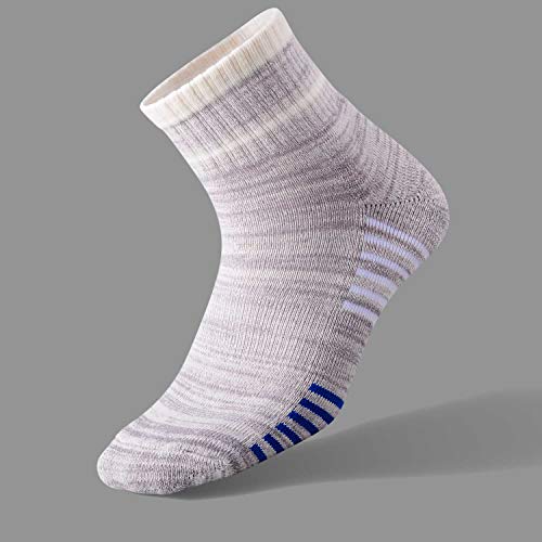 FEIDEER Men's Walking Hiking Socks, Wicking Cushion Quarter Crew Socks for Mens Outdoor Sports, 3/4/5 Pair, 6-15 Size
