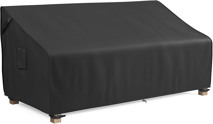 MR.COVER 3-Seater Outdoor Couch Cover Waterproof, Patio Furniture Cover for Sofa, Heavy Duty Outdoor Sofa Covers, Polyester & Double-Stitched Seams, Fits up to 81" W x 32" D x 35" H, Classic Black