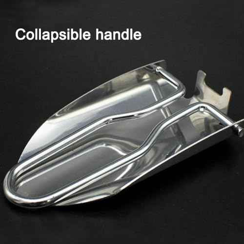 Folding Camping Shovel Mini Folding Shovel Steel Folding Shovel Outdoor Survival Shovel Stainless Steel Hiking Trowel Entrenching Tool Handle with Carrying Pouch(Color:Silver)