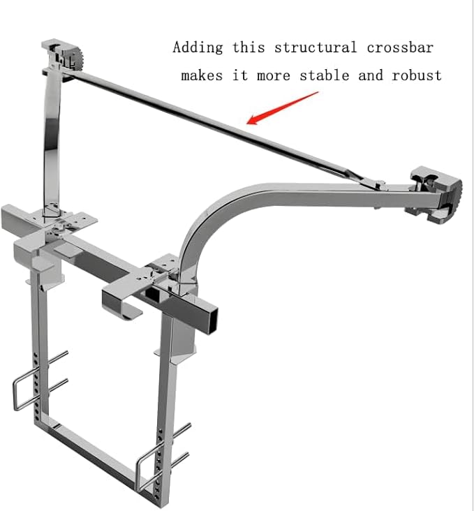 Ladder Stabilizer,Extended Ladder Stabilizer Accessory for Roof Gutter Guard＆Wall,Ladder Stand-Off Heavy Duty Steel Wing Span/Wall Ladder Standoff with Non-Slip Rubber Bottom pad(Silver Gray-Steel)