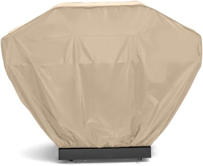 Covermates Classic Grill Cover - All-Weather Heavy Duty Outdoor BBQ Cover with Water-Resistant 12-Gauge Vinyl, Mesh Vents, Protection for Large Outdoor Grills, 32 Inch, Classic Tan