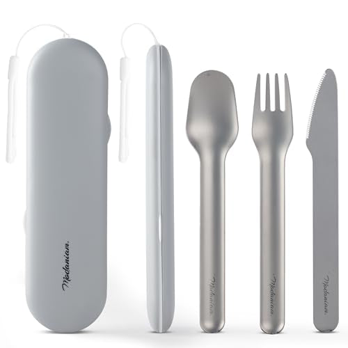 Felix - Compact Portable stainless steel Cutlery set with case | Pocket Utensil set | Travel Utensils with case | Camping| Utensils set for Lunch box| Utility cutlery set | Portable Silverware