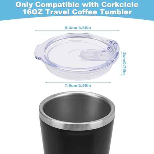 16oz Replacement Lid for Corkcicle Tumbler,Double Sealing Spill Proof Replacement Top Compatible with 16 oz Cork cicle Travel Coffee Mug,2.9in Drink Cup Lids Fit for Corkcicle Water Bottle