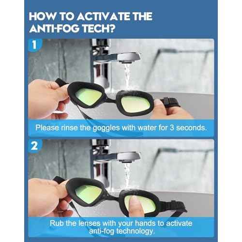 Aegend Swim Goggles, Swimming Goggles with Upgraded Anti-Fog Technology, No Leaking Soft Silicone For Adult Women Men Youth