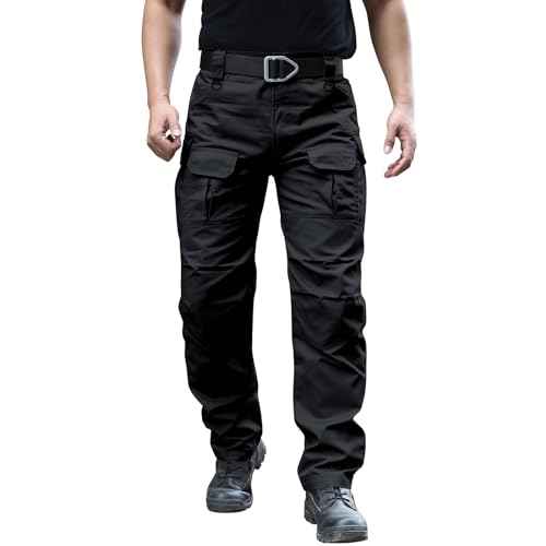 Men's Stretch Tactical Pants Water Resistant Ripstop Cargo Pants Outdoor Lightweight EDC Work Hiking Pants
