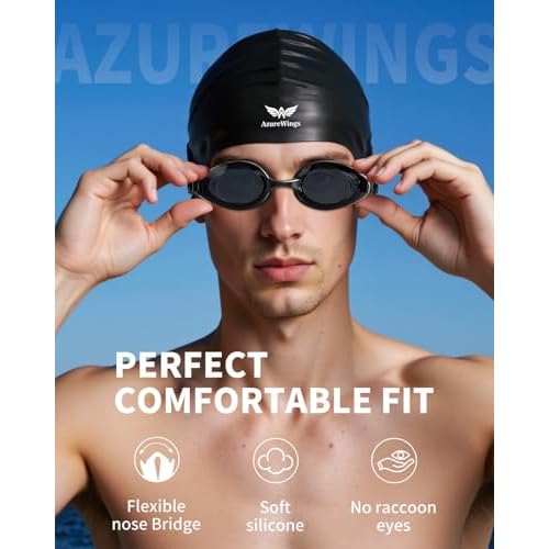 6 in 1 Swim Goggles for Men & Women,Upgraded Anti-Fog UV Swimming Goggles,No Leak Comfort Fit HD Adult Goggles