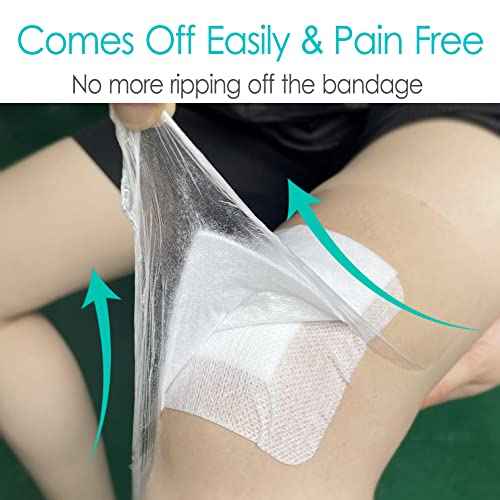 7 Pcs Waterproof Shower Cover 10"x12" with Non-Stick Center Pad for Large Port Surgery Incisions Protector Patch Transparent Film Clear Adhesive Wounds Dressing Bandage Shields