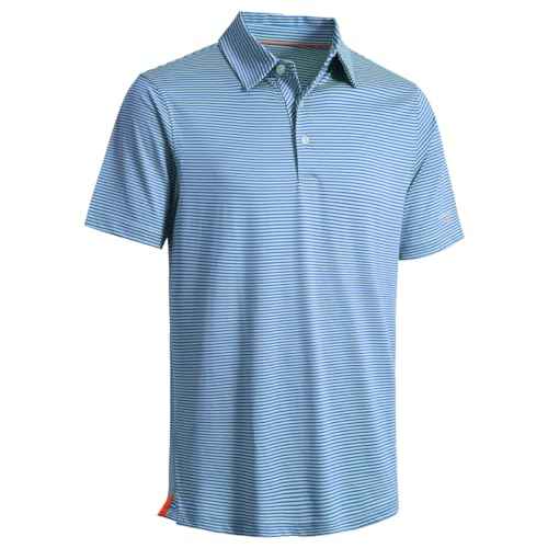 Golf Shirts for Men Dry Fit Short Sleeve Print Performance Moisture Wicking Polo Shirt
