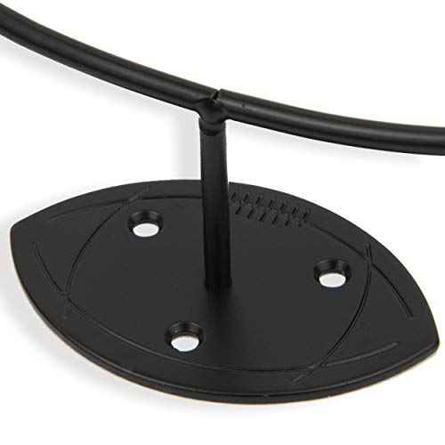 Wallniture Sporta Wall Mount Football Rack, Ball Holder Organization and Storage Rack, Sports Room Decor, Steel, Black