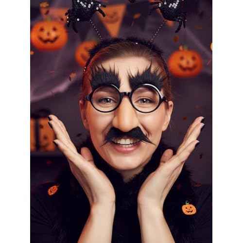 Novelty Pig Nose Sunglasses, Gold Frame with Brown Lenses, Costume Party Props Accessory