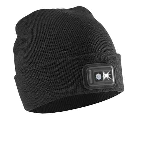 POWERCAP LED Hat Light 150 Lumens Rechargeable Fleece Beanie with Bright Built-in Headlamp Waterproof LED Warm One Size Cap