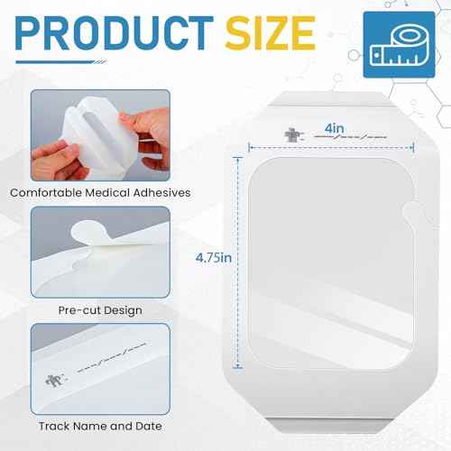 40 Packs Transparent Film Dressing 4" x 4.75", Waterproof Bandages for Wounds, Wound Dressing for Shower or IV Shield, Tattoo Aftercare Bandage, Clear Bandages for Wound Care