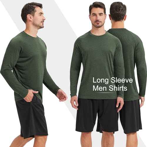 MLYENX 7 Pack Long Sleeve Shirts for Men UPF 50+ UV Sun Protection Quick Dry Moisture Wicking Workout Tee Shirts