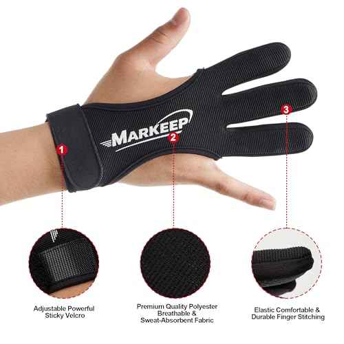 Archery Gloves 2 Pack Shooting Hunting Leather Guard 3-Finger Guard for Youth Adult Man Woman and Beginner Recurve Arrow Bow Archery Protective Gear Accessories