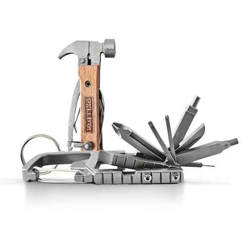 Multi Tool Prizes [17-in-2] for Adults - Multi Tool for Men, Multitool, Small Hammer, Small Tools, Hammer Multitool, Gifts for Men, Dad, Husband, Camping, Bottle opener, retrieve card pin