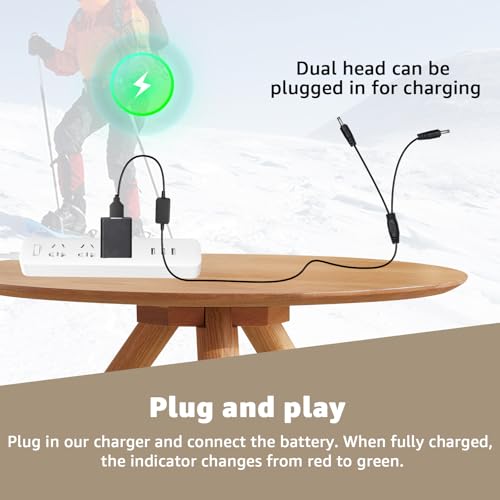 8.4V Heated Gloves Charger - Compatible with Savior Snow Deer Sun Will Heated Gloves, Heated Socks,Heated Vest Battery Power Cord