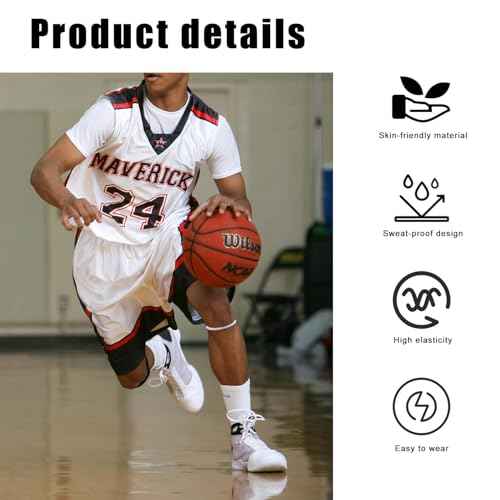2pcs Patellar Tendon Support Strap Knee Band for Kids, Silicone Patella Knee Brace Elastic Knee Pain Strap for Basketball Running Hiking Jumpers Soccer Volleyball Sports (Fluorescent White)