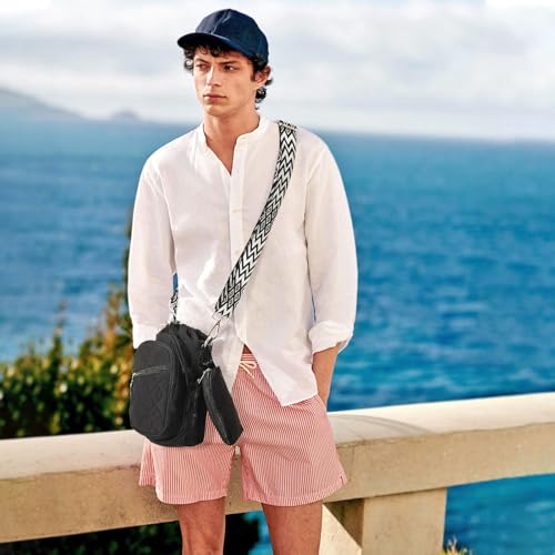 Water Bottle Carrier Bag with Strap, Water Bottle Holder Crossbody Bags for Women Men for Walking, Hiking,Cycling