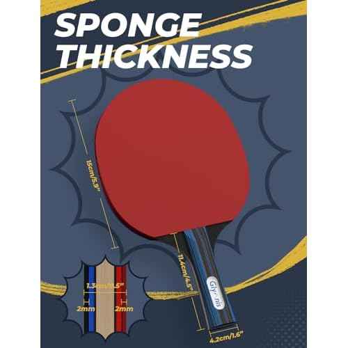 Glymnis Ping Pong Paddles Set Table Tennis Rackets with Balls, Storage Case for Indoor Outdoor Table Tennis Paddle Game Accessories
