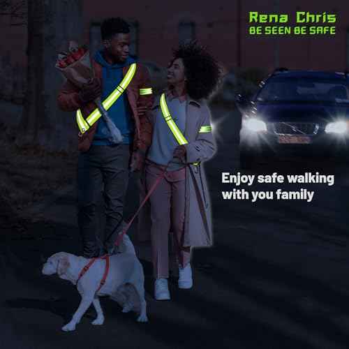 Reflective Running Gear, Reflective Sash, Night Dog Walking Safety Gear, High Visibility Reflective Safety Running Belts for Women, Night Jogging Safety Gear Reflective Belt and Armband