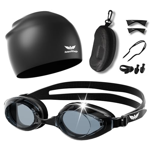 6 in 1 Swim Goggles for Men & Women,Upgraded Anti-Fog UV Swimming Goggles,No Leak Comfort Fit HD Adult Goggles