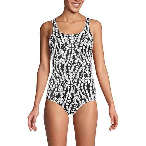Lands' End Women's Chlorine Resistant Soft Cup Tugless Sporty One Piece Swimsuit