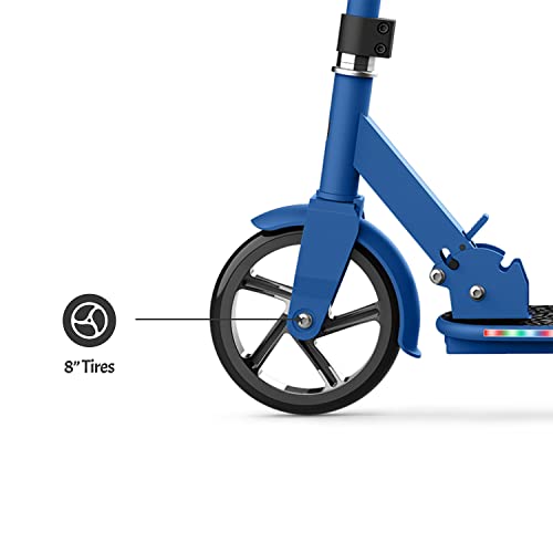 Jetson 2-Wheel Kick Scooter, Sturdy Wide Deck, Height Adjustable Handlebar, Rear Brake, Easy-Folding Mechanism, 8 inch wheels
