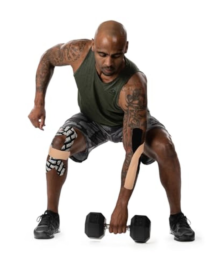 RockTape Kinesiology Tape, 10" Pre-Cut Strips, 20 Per Pack, Black