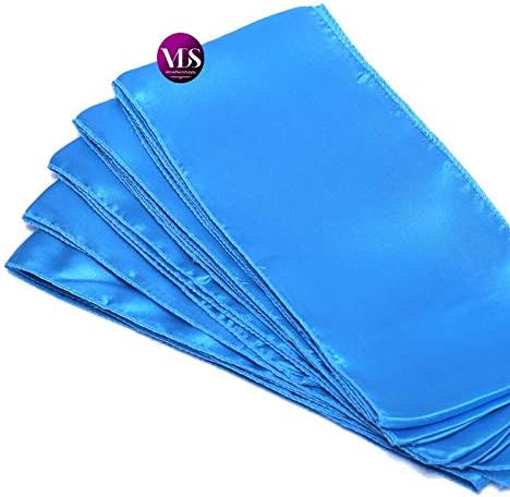 VDS Satin Chair Sashes Chair Cover Back Tie Sateen Bows Ribbon for Wedding Birthday Graduation Engagement Ceremony Event Party Banquet Venue Hotel All Dining Chair Decoration (25PC) (Blue)