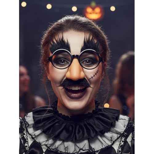 Novelty Pig Nose Sunglasses, Gold Frame with Brown Lenses, Costume Party Props Accessory