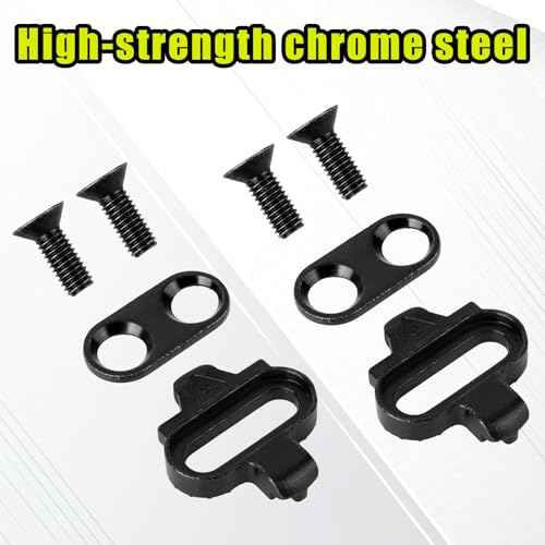 Black Bike Cleats Clips Replacement, Cycling Cleats for Indoor Cycling Spinning Biking Compatible with Shimano MTB SPD SM-SH51 and Look X-Track Pedals Parts