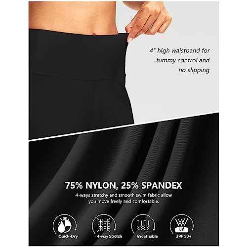 G Gradual Women's 7" Long Swim Board Shorts High Waisted Quick Dry Beach Swimming Shorts for Women with Liner Pockets