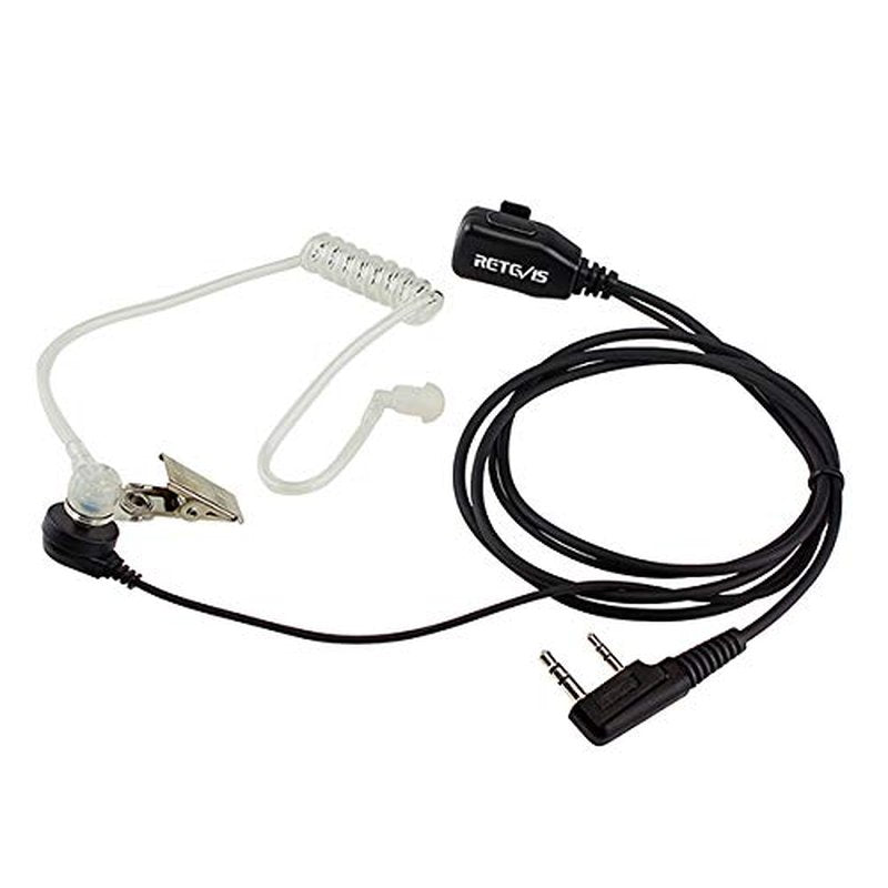Retevis Walkie Talkie Earpiece with Mic, Comfortable Acoustic Tube, for RT22 RT68 RT21 H-777 RT86A, Compatible with Kenwood, Baofeng BF-888S/BF-T26, Pxton Walkie Talkies, Surveillance Headset(2 Pack)