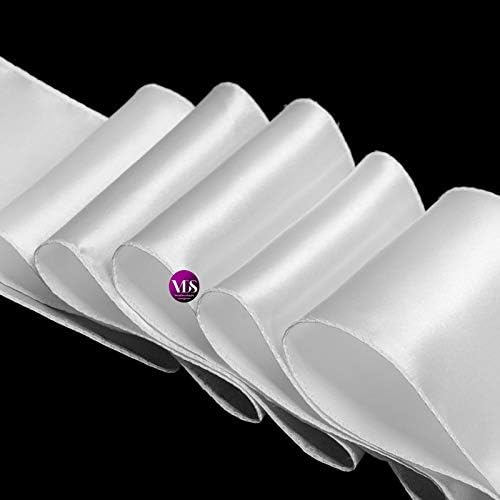 VDS Satin Chair Sashes Chair Cover Back Tie Sateen Bows Ribbon for Wedding Birthday Graduation Engagement Ceremony Event Party Banquet Venue Hotel All Dining Chair Decoration (300PC) (White)