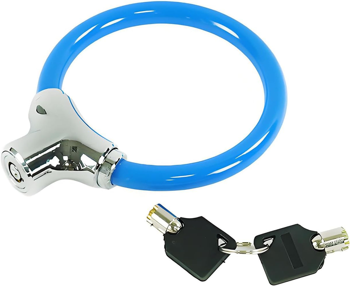 Skiennix Bicycle Cable Lock - Durable Blue Steel with Keys for Enhanced Security