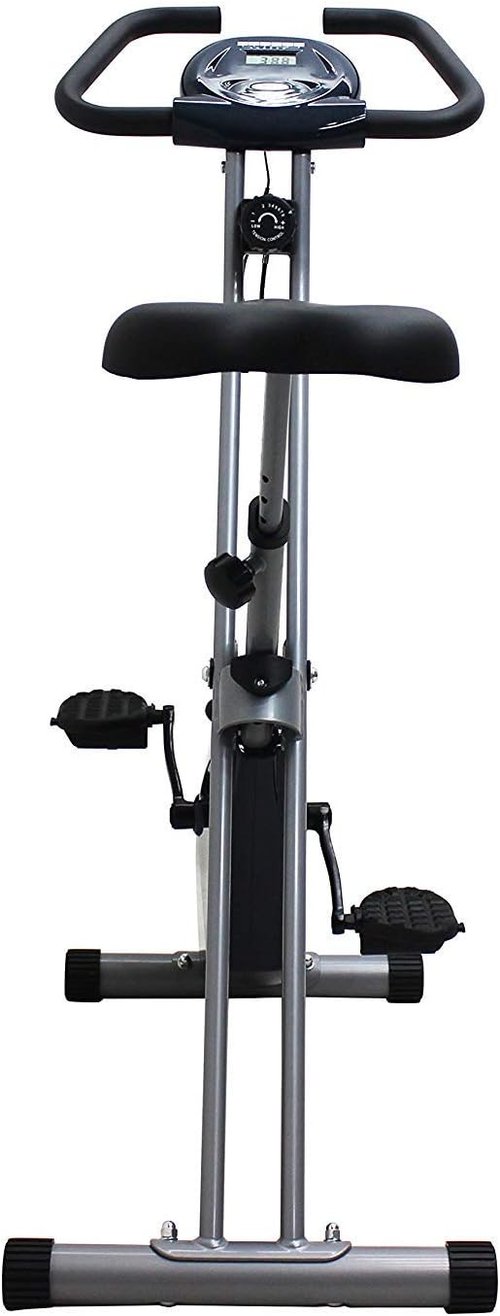 iLIVING USA X-Bike Folding Upright Exercise Bike with Calorie Counter - Grey