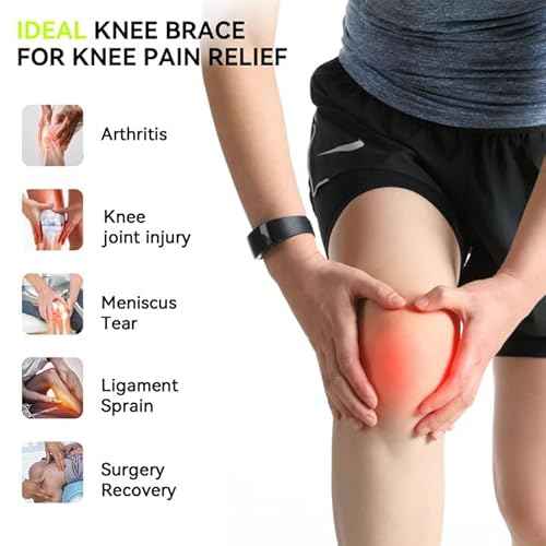 2025 New Knee Brace for Men and Women, (Pain Relief & Nonslip), Medical-Grade Knee Compression Sleeve, Knee Support for Meniscus Tear, Arthritis, ACL, Workout, Running, Gym, L