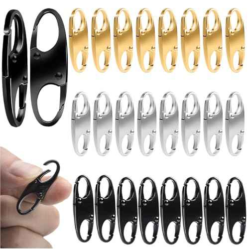 24 Pcs Zipper Clips Anti Theft Dual Opening Design Zipper Locks Small S Carabiner Clip Theft Clasp for Backpack Purse Luggage Suitcase