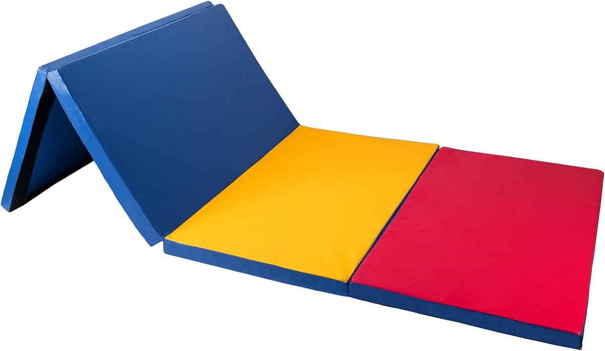 Polar Aurora Folding Gymnastics Exercise Mat - 4' x 8' x 2" Thick for Yoga & Aerobics