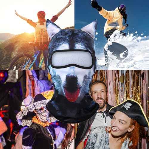 3D Cat Ski Balaclava Sheisty Face Mask with Ears Cute Animal Ski Mask for Music Festivals Raves Party Outdoor Activities