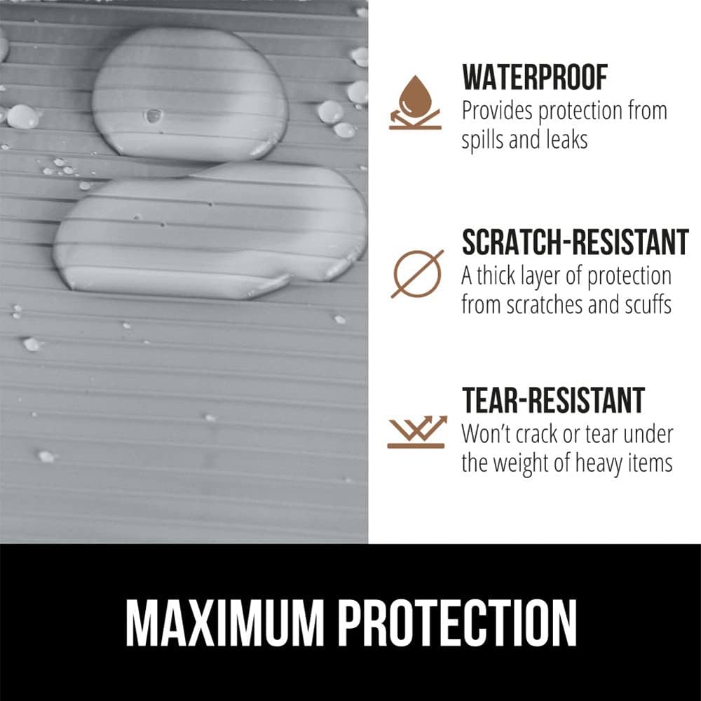 GORILLA GRIP DuraGuard Shelf Liner, 17.5x20 Non-Adhesive Cabinet Liners for Kitchen Drawers, Shelves, Refrigerator, Pantry Storage, Bathroom Closet, Durable Waterproof BPA Free Ribbed Plastic, Gray