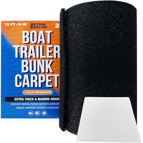 Boat Trailer Bunk Carpet, Black Marine Carpet, Replacement for Trailer Bunk Boards, Boat Lift Bunks, and Runners,Durable Bunker Material Covers