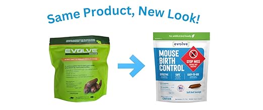 Evolve Mouse Birth Control Soft Bait Sausages – 3 lbs | Scientifically Proven Mouse Population Control | Not a Poison, Long-Term Population Management | Packaging May Vary