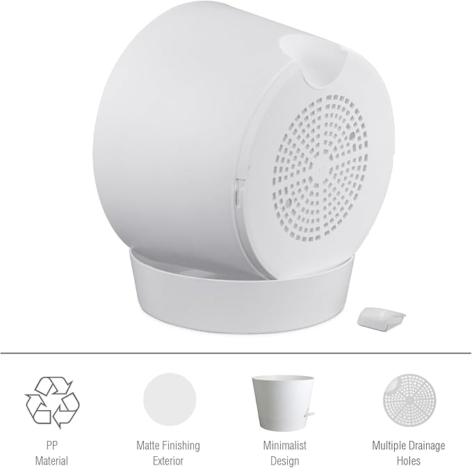 12 inch Large Self Watering Pots for Indoor Outdoor Plants, Flower Plant Pots with Mesh Drainage Holes for Garden House, Plastic Planters with Reservoir for Home, White