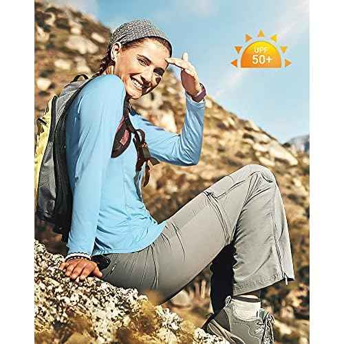 Roadbox Women's Long Sleeve UV Sun Shirts UPF 50+ Workout Swim Rash Guard Tops